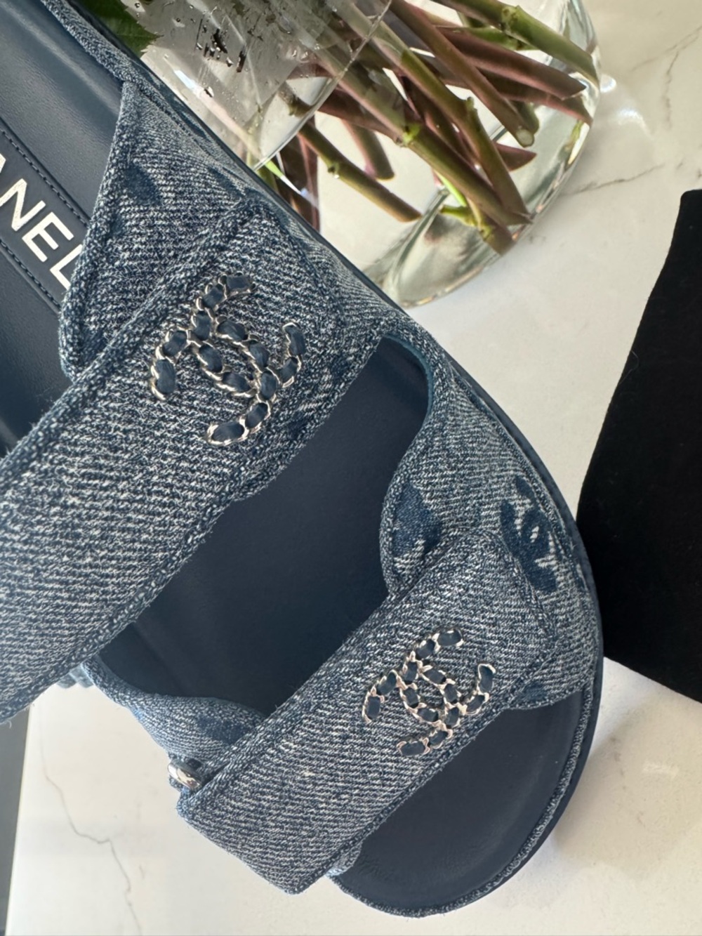 CHANEL Denim Dad Slides (Mule) - Blue SZ 37 from 25P Collection (Full Set) - Picture 6 of 12